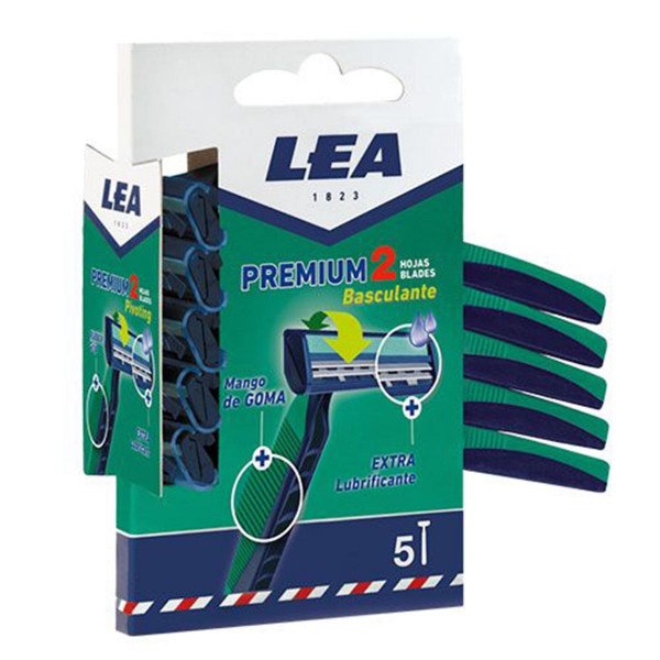 Lea premium cuchillas desechables 2 hojas basculantes 5un