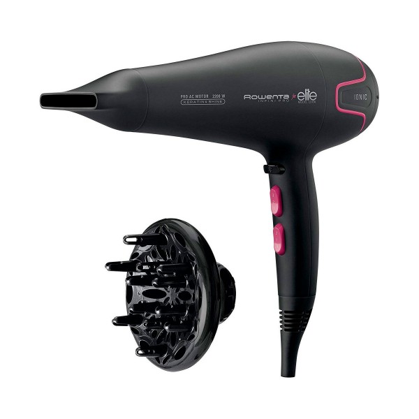 Rowenta cv8732 negro rosa secador de pelo infini pro elite 2200w iónico