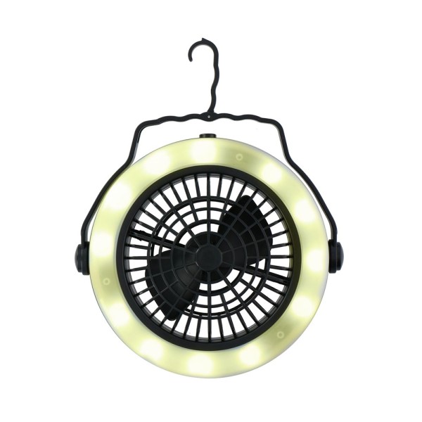 Luz y ventilador para acampar ø19,5 x 6,3 cm