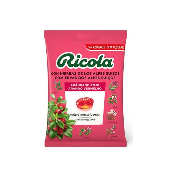 Ricola Caramelos de Hierbas Sin Azúcar Sabor Arándano Rojo 70 g