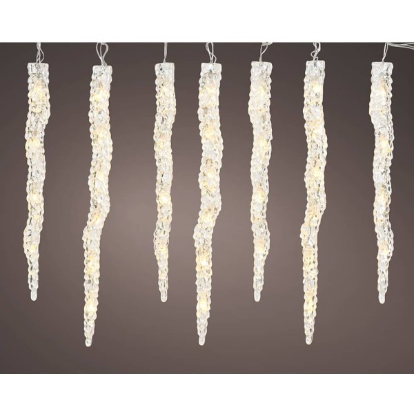 Cortina led carámbanos 60 leds, blanco cálido / multicolor, exterior, 3,6 m