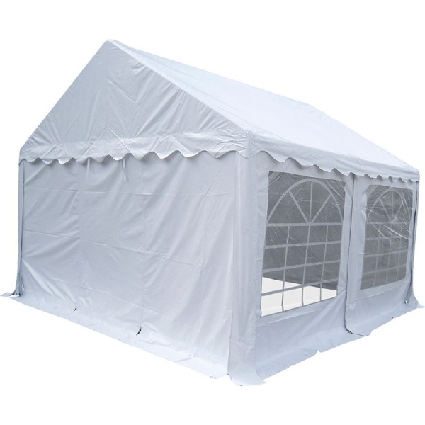 Carpa pabellón de jardín blanca, 21 personas, 5 x 4 x 2,85 m